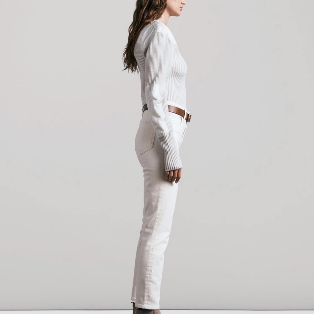 Rag & Bone Nina High Rise Ankle Cigarette Jeans, Ecru - Picture 4 of 14